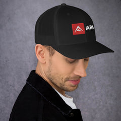 ARK White Letter Trucker Cap